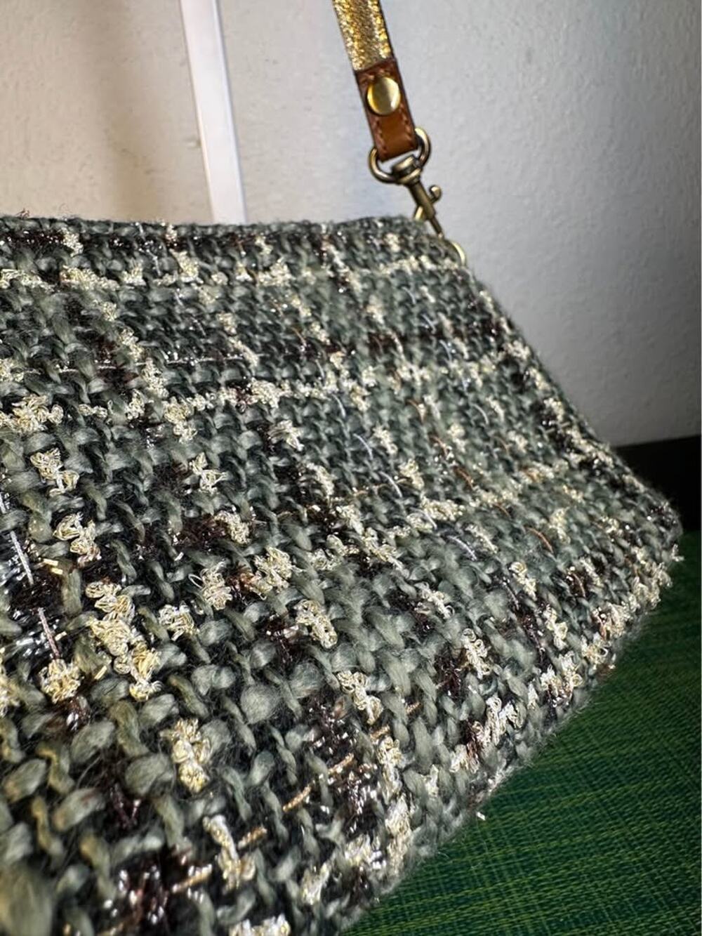 Patricia Nash Loria Convertible Crossbody/Wristlet in the Basil Tweed